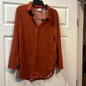 Rust colored button up top